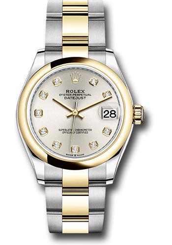 Rolex Steel and Yellow Gold Datejust 31 Watch - Domed Bezel - Silver Diamond Dial - Oyster Bracelet - 278243