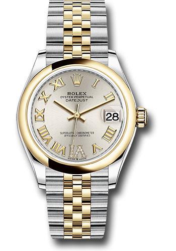 Rolex Steel and Yellow Gold Datejust 31 Watch - Domed Bezel - Silver Diamond Roman Six Dial - Jubilee Bracelet - 278243
