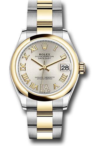 Rolex Steel and Yellow Gold Datejust 31 Watch - Domed Bezel - Silver Diamond Roman Six Dial - Oyster Bracelet - 278243