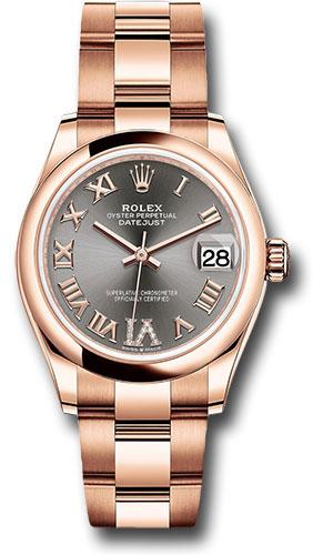 Rolex Everose Gold Datejust 31 Watch - Domed Bezel - Rhodium Diamond Six Dial - Oyster Bracelet - 278245