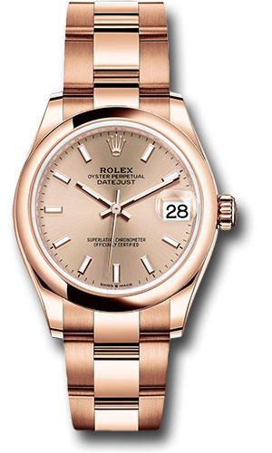 Rolex Everose Gold Datejust 31 Watch - Domed Bezel - Rose Index Dial - Oyster Bracelet - 278245