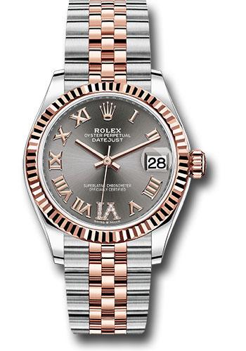 Rolex Steel and Everose Gold Datejust 31 Watch - Fluted Bezel - Mother-Of-Pearl Diamond Dial - Jubilee Bracelet - 278271