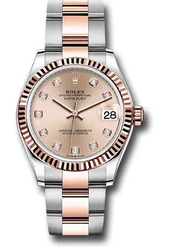 Rolex Steel and Everose Gold Datejust 31 Watch - Fluted Bezel - Chocolate Diamond Dial - Oyster Bracelet - 278271