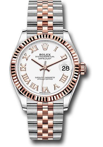 Rolex Steel and Everose Gold Datejust 31 Watch - Fluted Bezel - Rose Index Dial - Jubilee Bracelet - 278271