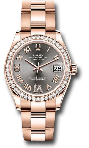 Rolex Everose Gold Datejust 31 Watch - Diamond Bezel - Rhodium Diamond Six Dial - Oyster Bracelet - 278285RBR