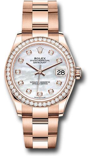 Rolex Everose Gold Datejust 31 Watch - Diamond Bezel - Silver Diamond Dial - Oyster Bracelet - 278285RBR