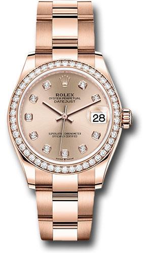 Rolex Everose Gold Datejust 31 Watch - Diamond Bezel - Rose Diamond Dial - Oyster Bracelet - 278285RBR