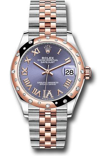 Rolex Steel and Everose Gold Datejust 31 Watch - 24 Diamond Bezel - Chocolate Diamond Roman VI Dial - Jubilee Bracelet - 278341RBR