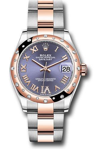 Rolex Steel and Everose Gold Datejust 31 Watch - 24 Diamond Bezel - Chocolate Diamond Roman VI Dial - Oyster Bracelet - 278341RBR