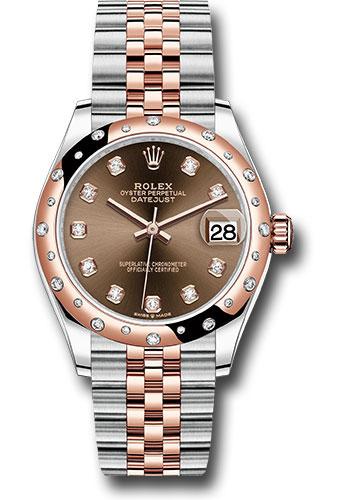 Rolex Steel and Everose Gold Datejust 31 Watch - 24 Diamond Bezel - White Roman Dial - Jubilee Bracelet - 278341RBR