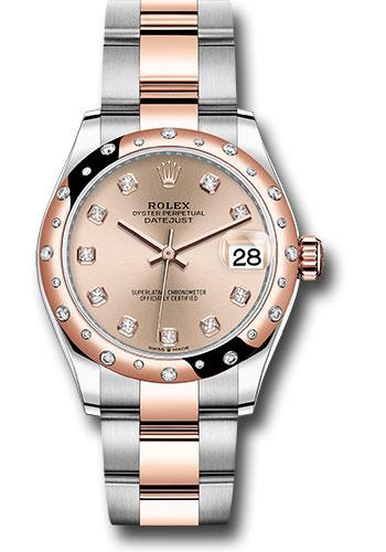 Rolex Steel and Everose Gold Datejust 31 Watch - 24 Diamond Bezel - Chocolate Diamond Dial - Oyster Bracelet - 278341RBR