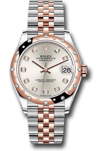 Rolex Steel and Everose Gold Datejust 31 Watch - 24 Diamond Bezel - Rose Diamond Dial - Jubilee Bracelet - 278341RBR