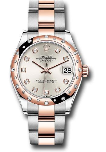 Rolex Steel and Everose Gold Datejust 31 Watch - 24 Diamond Bezel - Rose Diamond Dial - Oyster Bracelet - 278341RBR