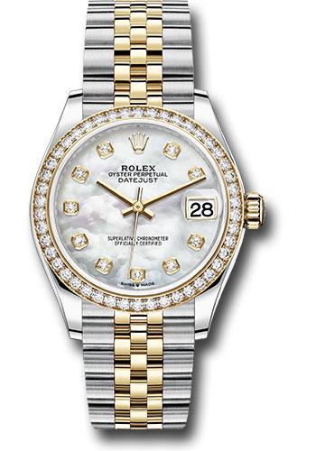 Rolex Steel and Yellow Gold Datejust 31 Watch - Diamond Bezel - Mother-of-Pearl Diamond Dial - Jubilee Bracelet - 278383RBR