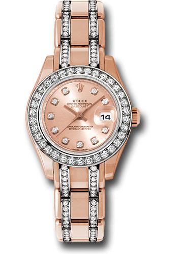 Rolex Everose Gold Lady-Datejust Pearlmaster 29 Watch - 34 Diamond Bezel - Pink Diamond Dial - 80285.74945