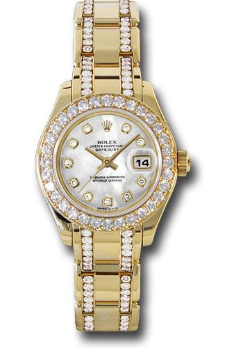 Rolex Yellow Gold Lady-Datejust Pearlmaster 29 Watch - 32 Diamond Bezel - Mother-Of-Pearl Diamond Dial - 80298.74948