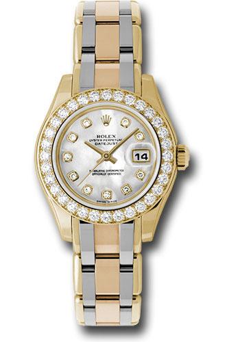 Rolex Yellow Gold Lady-Datejust Pearlmaster 29 Watch - 32 Diamond Bezel - Mother-Of-Pearl Diamond Dial - 80298bic