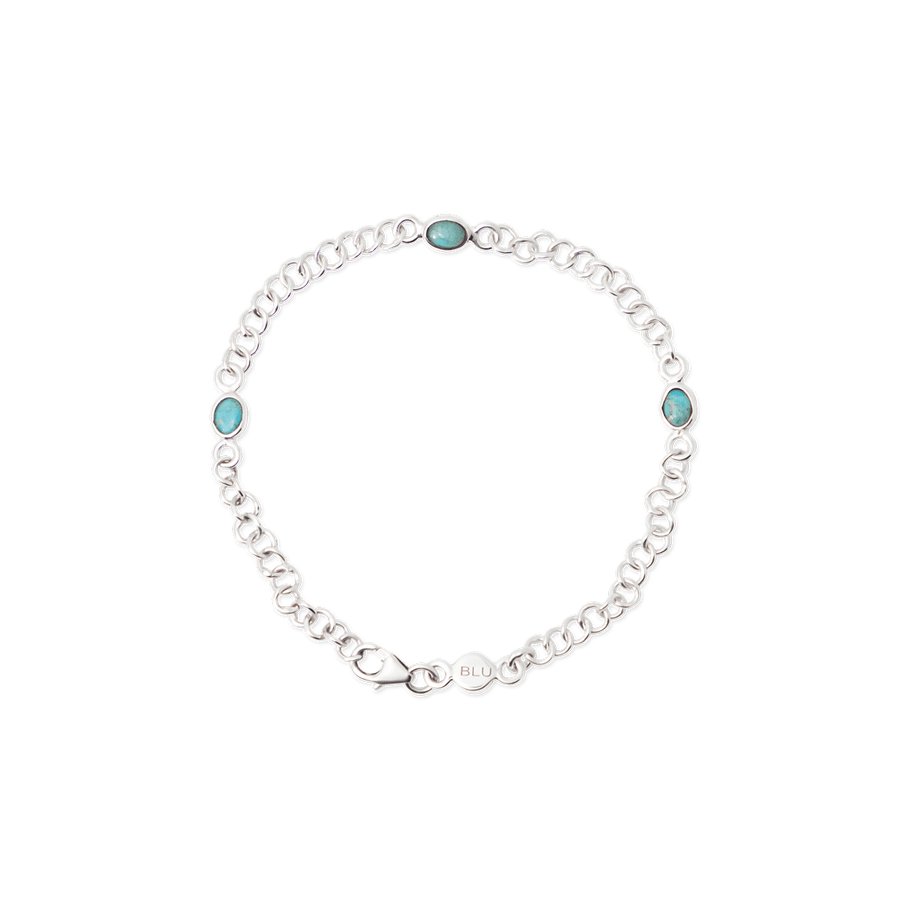 Blu Scarpa Turquoise Link Bracelet sterling silver