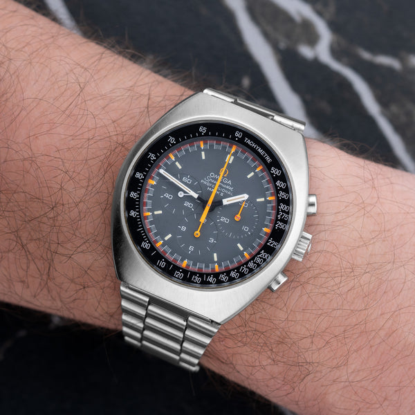 Omega Speedmaster Mark II 145.014 with Stainless Steel case, front view.