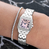 Cartier Santos Demoiselle W25075Z5 with Stainless Steel case and 20mm size, front view.