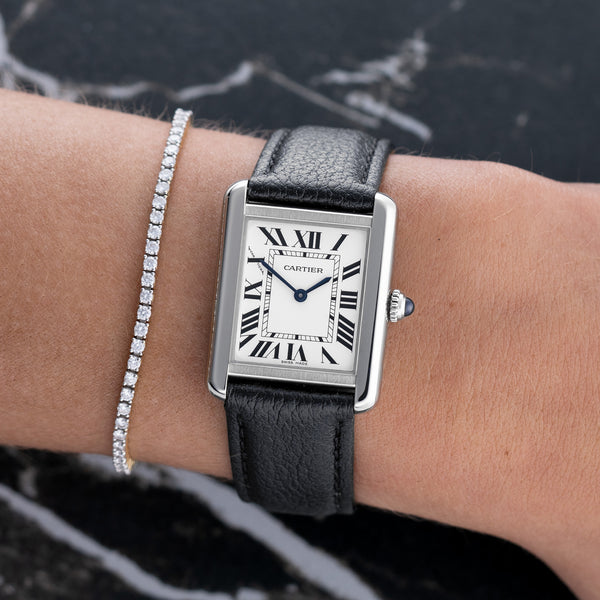 Cartier Tank WSTA0030 with Stainless Steel case, 30mm x 23mm size.