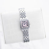 Cartier Santos Demoiselle - Ref. W25075Z5 - 20mm Stainless Steel - Stunning Pink Mother of Pearl Dial - Taylor Swift Watch