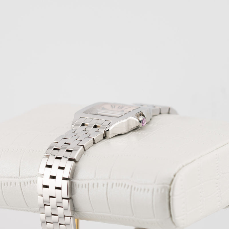 Cartier Santos Demoiselle - Ref. W25075Z5 - 20mm Stainless Steel - Stunning Pink Mother of Pearl Dial - Taylor Swift Watch