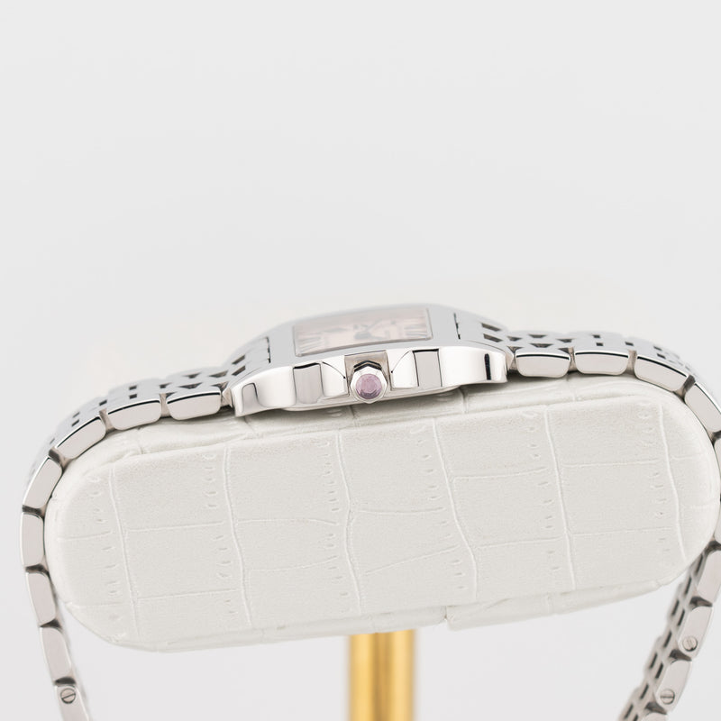 Cartier Santos Demoiselle - Ref. W25075Z5 - 20mm Stainless Steel - Stunning Pink Mother of Pearl Dial - Taylor Swift Watch