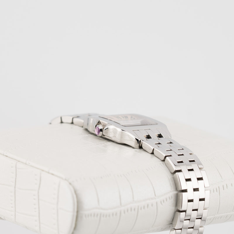 Cartier Santos Demoiselle - Ref. W25075Z5 - 20mm Stainless Steel - Stunning Pink Mother of Pearl Dial - Taylor Swift Watch