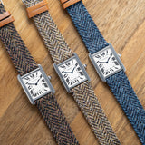 Twill Leather Strap - Navy Blue - Quick Change System