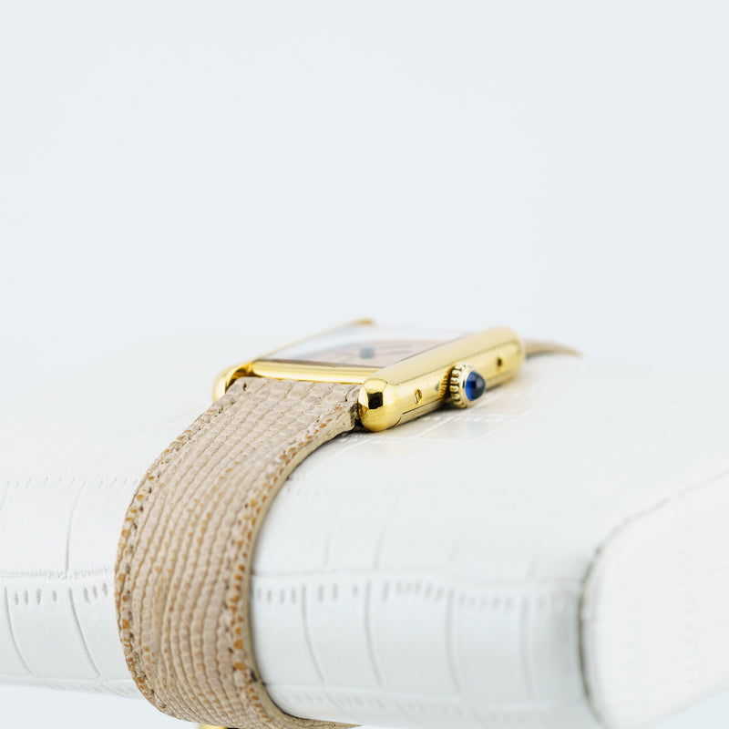 Cartier Tank Must - 23mm Silver Gold Plated - Elegant Vintage Tank Wristwatch