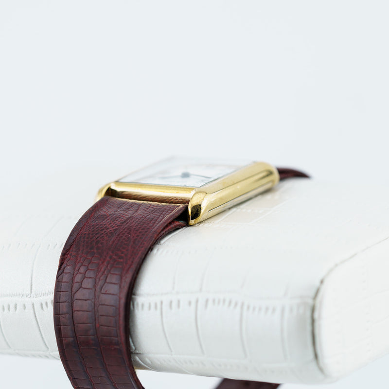 Cartier Tank Must - 27mm Silver Gold Plated - Elegant Vintage Tank Wristwatch