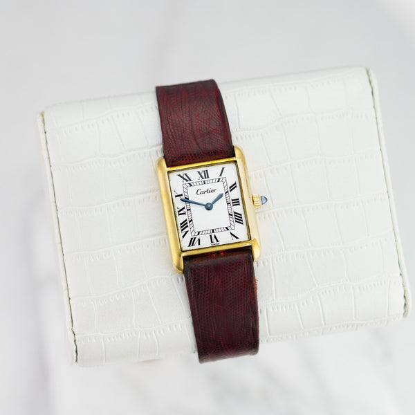 Cartier Tank Must - 27mm Silver Gold Plated - Elegant Vintage Tank Wristwatch