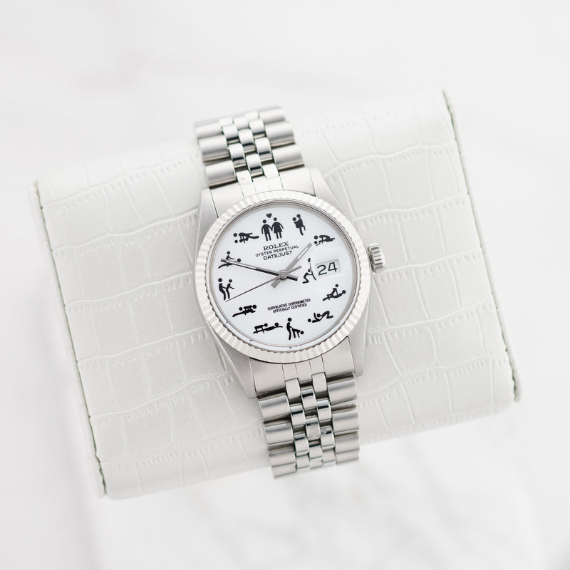 Rolex Datejust - Ref. 16014 - 36mm Stainless Steel & White Gold - Custom "Good Times" Dial