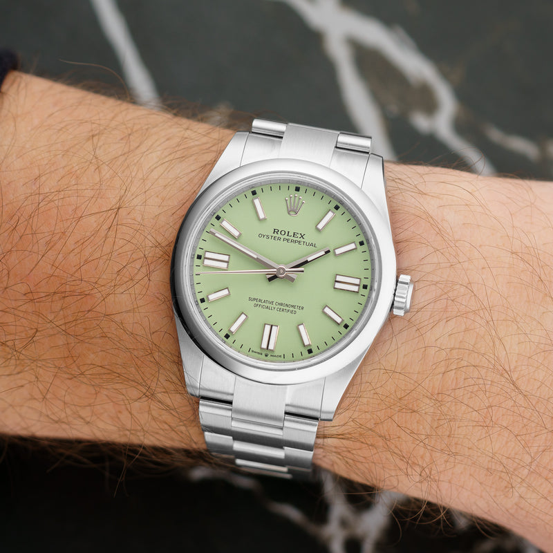 Rolex Oyster Perpetual 41 "Pistachio" - Ref. 134300 - 41mm Stainless Steel - Gorgeous New Release from Rolex