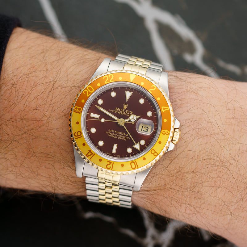 Rolex GMT-Master II "Rootbeer" - Ref. 16713 - 40mm Stainless Steel & Yellow Gold - The Original Rootbeer Rolex