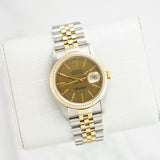 Rolex Datejust - Ref. 16233 - 36mm Stainless Steel & Yellow Gold - Rare Houndstooth Dial!