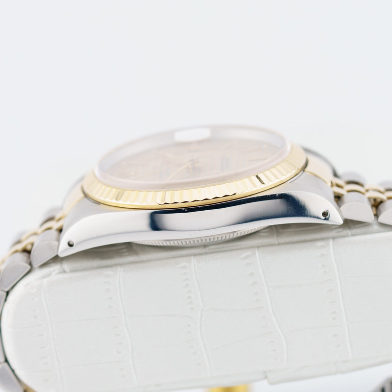 Rolex Datejust - Ref. 16233 - 36mm Stainless Steel & Yellow Gold - Rare Houndstooth Dial!