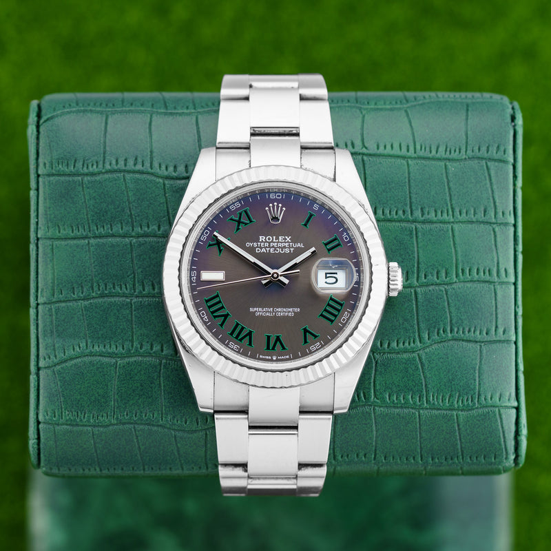 Rolex Datejust - Ref. 126334 - 41mm Stainless Steel - "Wimbledon" Dial Turning Purple!