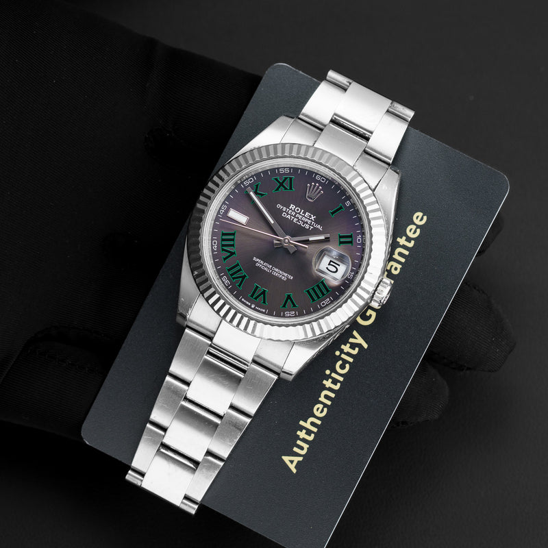 Rolex Datejust - Ref. 126334 - 41mm Stainless Steel - "Wimbledon" Dial Turning Purple!