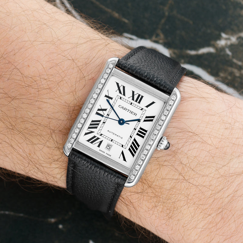 Cartier Tank Solo XL Stainless Steel Quartz Watch Silver Cartier Tank Solo XL Automatic Silver Dial Men main image 2