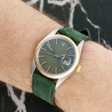 Rolex Datejust Green Patina - 16013 - 36mm Stainless Steel & Yellow Gold