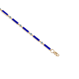 Aquamarine x Lapis Bar Bracelet detail