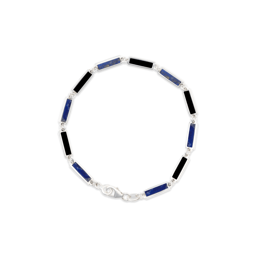 Blu Scarpa x Jake Woolf Lapis x Onyx Bar Bracelet sterling silver