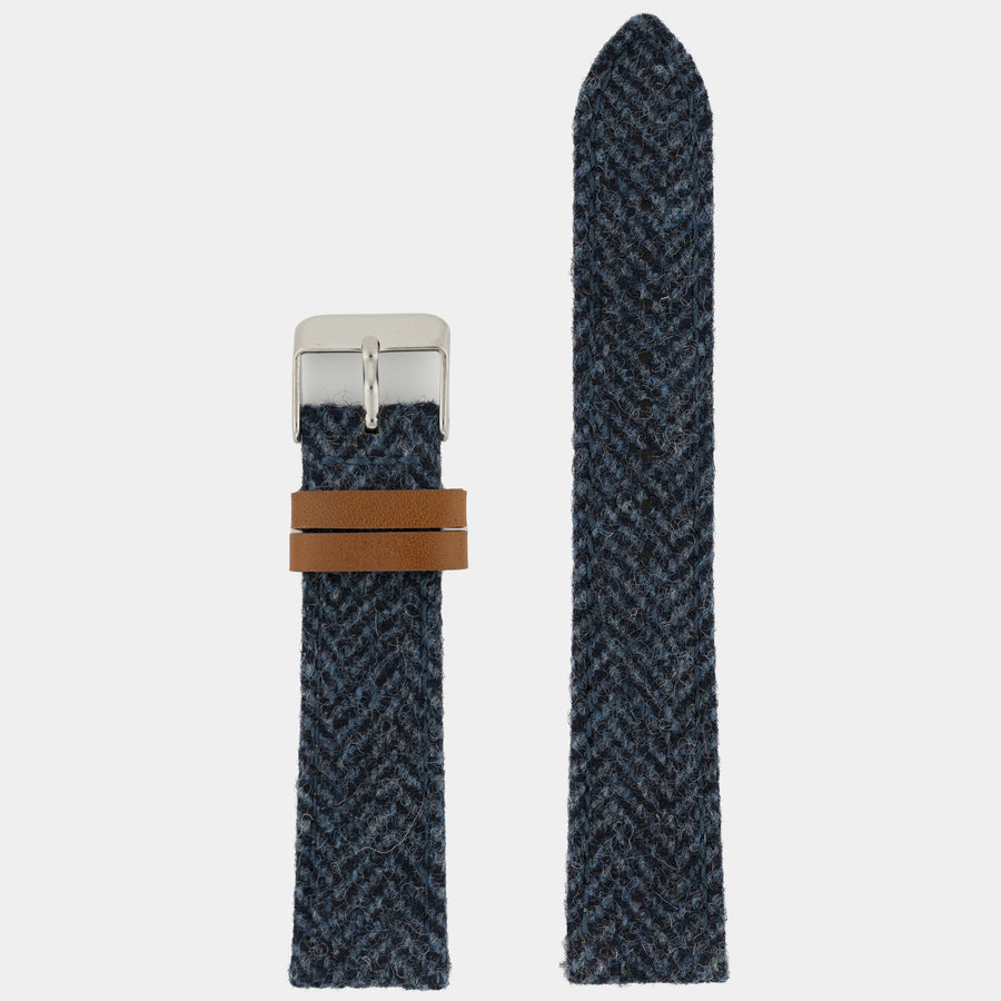 Twill Leather Strap - Navy Blue - Quick Change System