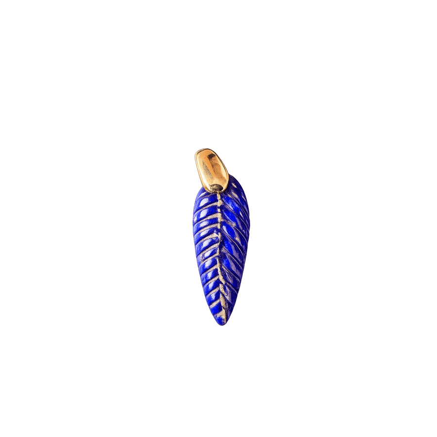 Blu Scarpa Feather Lapis Pendant 14K gold