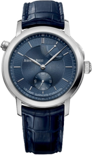 Audemars Piguet Jules Audemars Grande Sonnerie Carillon 39mm Blue Guilloche Index Platinum Leather | 26344PT.OO.D028CR.02