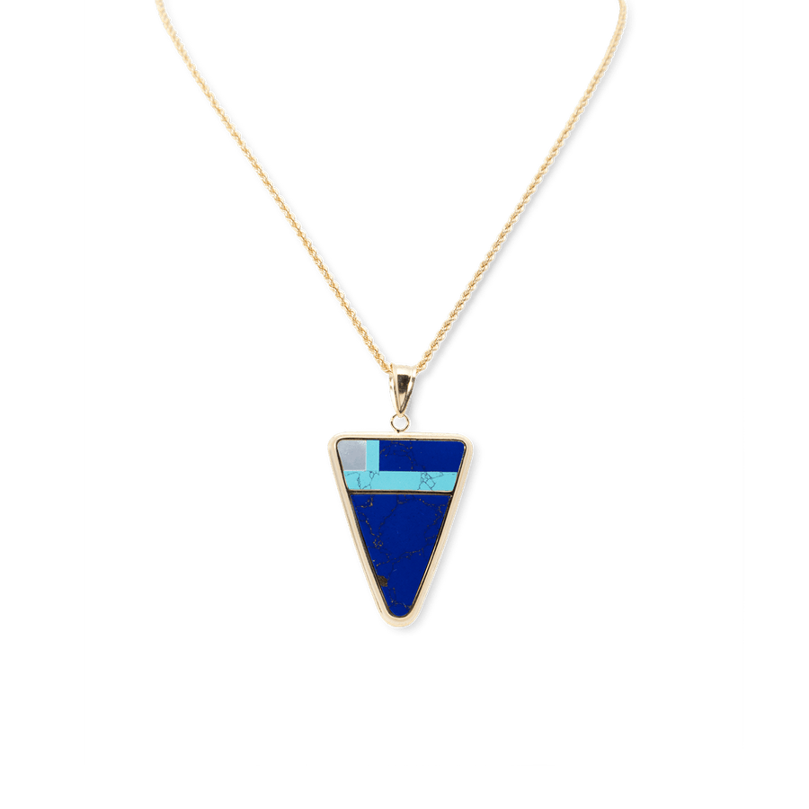 Blu Scarpa Inlay Santa Fe Pendant 18K gold
