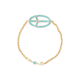Blu Scarpa JO Peace Love Turquoise Bracelet 18K gold