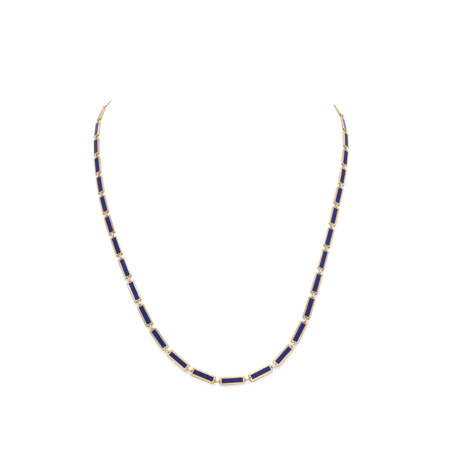 Blu Scarpa Lapis Bar Necklace 14K gold